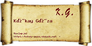 Kókay Géza névjegykártya