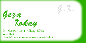 geza kokay business card